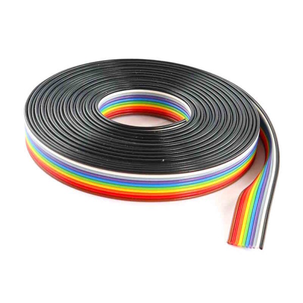 Flachbandleitung, 10x0,25mm², RM1,4mm, 300V, farbig, 5m