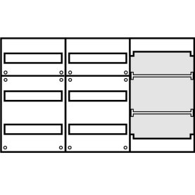 Aufputz Wandverteiler Komplettschrank, IP43, 2x3-reihig,...