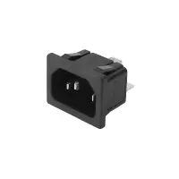 Kaltgeräte-Einbaustecker mit 6,3mm Flachstecker,...