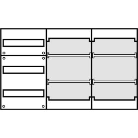 Aufputz Wandverteiler Komplettschrank, IP43, 1x3-reihig,...