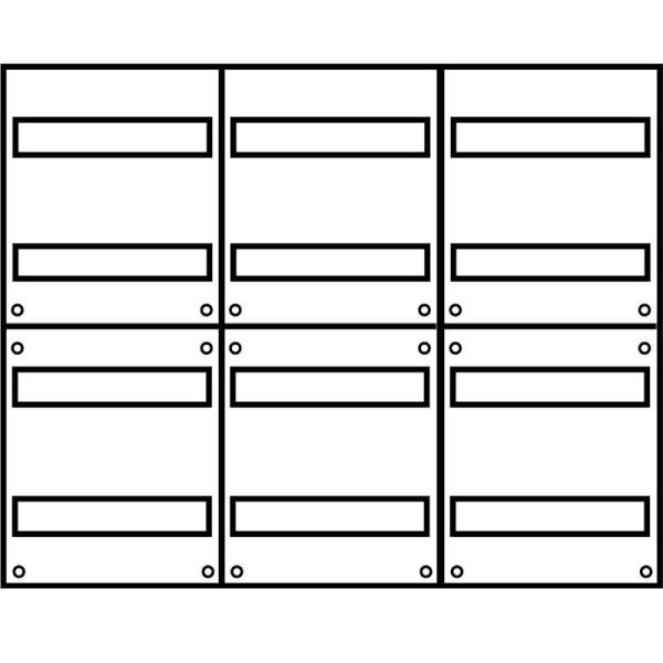 Aufputz Wandverteiler Komplettschrank, IP43, 3x4-reihig, 144TE (36TE Klemmraum)