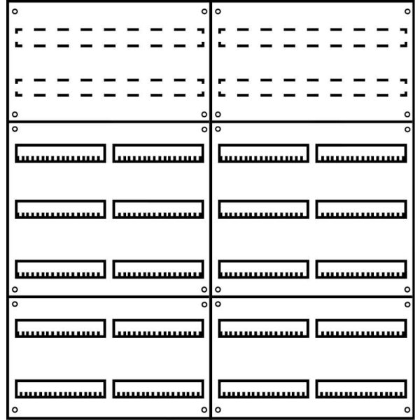 Aufputz Wandverteiler Komplettschrank, IP43, 4x7-reihig, 336TE (96TE Klemmraum)