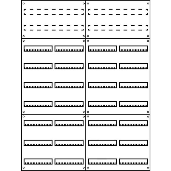 Aufputz Wandverteiler Komplettschrank, IP43, 4x9-reihig, 432TE (96TE Klemmraum)