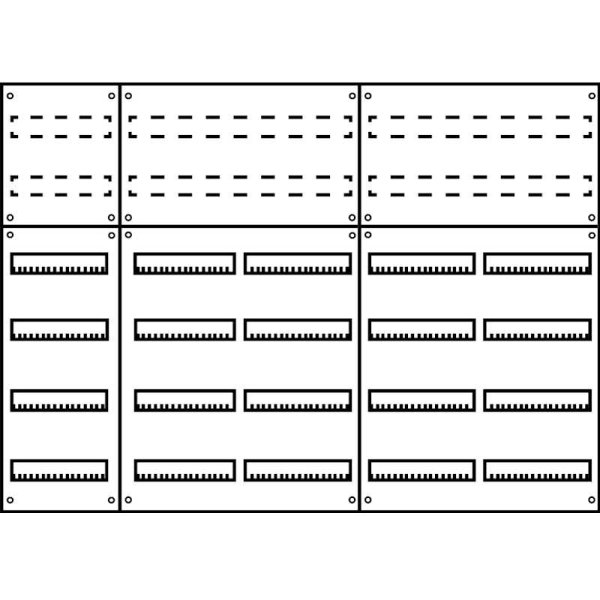 Aufputz Wandverteiler Komplettschrank, IP43, 5x6-reihig, 360TE (120TE Klemmraum)