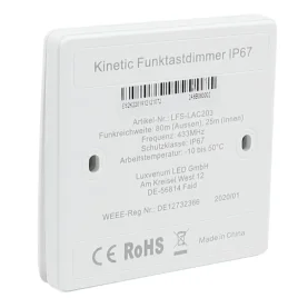 LFS-LAC203 Kinetic 433MHz Funk-Wandtaster, 3-fach, IP67, weiß