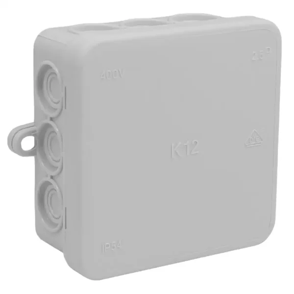 K12 Feuchtraum Kabelabzweigdose IP54, mit Klemmleiste, 85x85x40mm, grau, 10 Stück