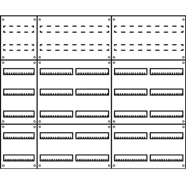 Aufputz Wandverteiler Komplettschrank, IP43, 5x7-reihig, 420TE (120TE Klemmraum)