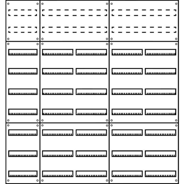 Aufputz Wandverteiler Komplettschrank, IP43, 5x9-reihig, 540TE (120TE Klemmraum)