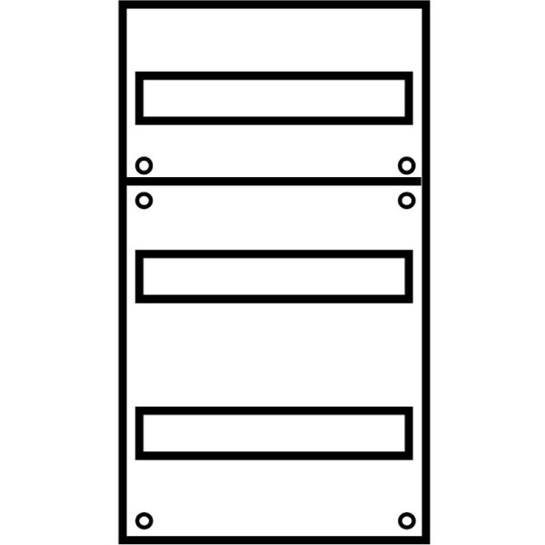 Unterputz Wandverteiler Komplettschrank, IP30, 1x3-reihig, 36TE 12TE Klemmraum)