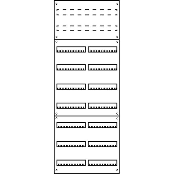 Wandverteiler Komplettschrank, UV2/9-210, IP30, UP, 2x9-reihig, 216TE (davon 48TE Klemmraum)