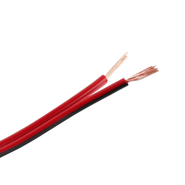 50m Elektronik-Flachleitung 2x0,14mm², rot/schwarz