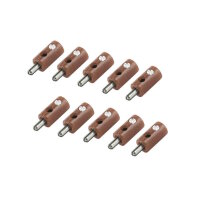 2,6mm Zwergstecker mit Querloch | 10 Stück Braun