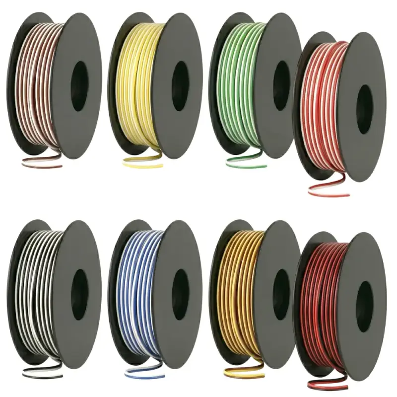 LiY-Z Flachleitungen | Zwillingslitzen 2x0,14mm² | 25m Spulen versch. Farben