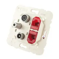 EFAPEL UP-Einsatz | Multimediadose R/TV/SAT, 2x RJ45 CAT.6