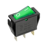 Kontroll-Wippschalter 28,5x10,6mm | 1-polig EIN/AUS 15A...