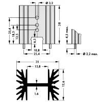 Kühlkörper für Printmontage, 35x13x38mm,...
