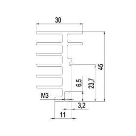 ALUTRONIC PR127 PCB Kühlkörper, 30x45x100mm,...