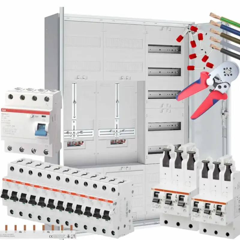 Zählerschrank-Set | 2x 3-Punkt Verteilerfeld APZ | FI 63A 12xB16A 2xSLS 50A