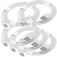 5x USB-Anschlusskabel | USB-A Stecker/USB-C Stecker | 1m Weiß