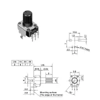 ALPS RK09K1130A8G Potentiometer 10K lin | stehend 15mm | Achse 6mm rund
