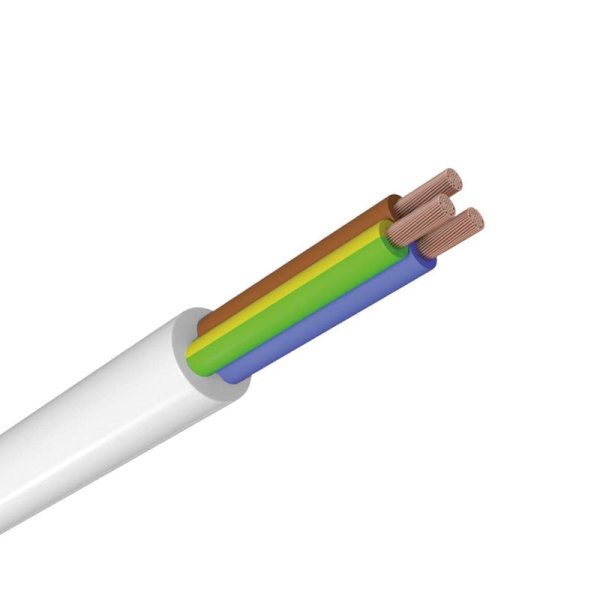 H05VV-F PVC Schlauchleitung, 3G2,5mm², weiß, 100m