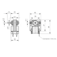 SEL EM2112-113 Spaltpolmotor 110VAC 60Hz | Welle 3x20mm