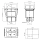 Dual-Kontroll-Wippenschalter, 30x22mm, 2-polig, EIN/AUS, 16A/250V~, rot