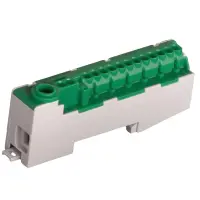 PE-Steckklemme für Hutschiene, Grün | 12x2,5mm², 2x4mm²
