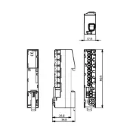 PE-Steckklemme für Hutschiene, Grün | 12x2,5mm², 2x4mm²