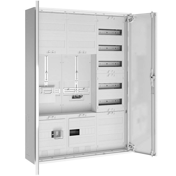 Zählerschrank, 1x 3-Punkt Zählerplatz, 1x 3-Punkt Reserve, Verteilerfeld/APZ