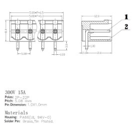 XY-System PCB-Stiftleiste abgewinkelt, RM5,08, 12A/250V,...