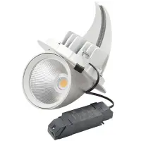 AURA LIGHT Salvia LED Einbaustrahler, dreh-/schwenkbar, 200mm, 34W, 930, 36°, weiß