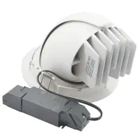 AURA LIGHT Salvia LED Einbaustrahler, dreh-/schwenkbar, 200mm, 34W, 930, 36°, weiß