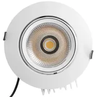 AURA LIGHT Salvia LED Einbaustrahler, dreh-/schwenkbar, 200mm, 34W, 930, 36°, weiß