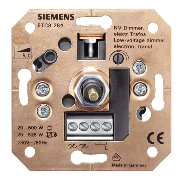 SIEMENS 5TC8284 UP-Drehdimmer mit Druckschalter für elektronische NV-Trafos