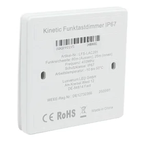 LFS-LAC201 Kinetic 433MHz Funk-Wandtaster, 1-fach, IP67, weiß