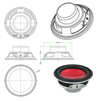 Kleinlautsprecher Ø 45mm | 8Ω 2W 160-20000Hz | Kunststoffmembran Rot
