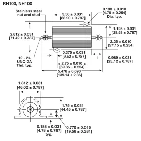 DALE RH-100 Hochlast-Drahtwiderstand, Alugehäuse, 100W, 7R5, 1%