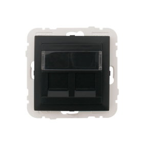 EFAPEL LOGUS 90, schwarz matt, Zentralplatte 2x Keystone...