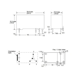 OMRON G6RN-1-12VDC PCB Leistungsrelais, 12V-, 8A/250V~, 1...