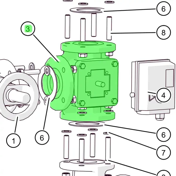 ETA Rücklaufanhebung 1-250 3-Weg-Mischer, DN50, kv=60, Typ HFE3