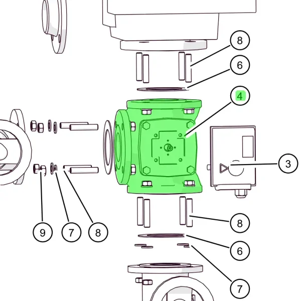 ETA Rücklaufanhebung 1-350/1-500 3-Weg-Mischer, DN65, kv=90, Typ HFE3