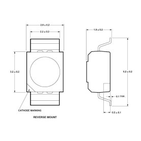 AVAGO HSMA-A100-Q00H1 SMD reverse LED, bernstein, 100mcd,...