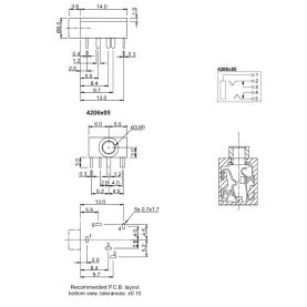 5x Klinken-Einbaubuchse, 3,5mm, stereo, Printmontage, 2x...