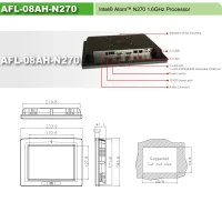 iEi AFL-08AH-N270 8,4" TFT SVGA AFOLUX Panel PC, Atom N270, 2GB, 2xLAN, WLAN, CF