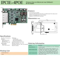 iEi IPCIE-4POE-R10 PCI Express PoE Gigabit-Netzwerkkarte, 4-port, 802.3af