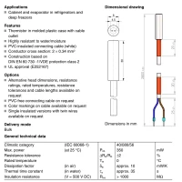 TDK B57020M2502A NTC Temperatursensor, 5kΩ, -40...+80°C, 2,8m Kabel, rote Markierung