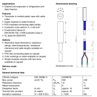 TDK B57020M2502A NTC Temperatursensor, 5kΩ, -40...+80°C, 2,8m Kabel, blaue Markierung