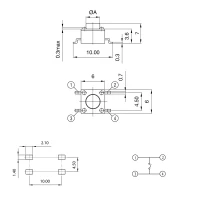 TACT Print-Eingabetaster, SMD, 6x6mm, H 7,0mm, 50mA, 12V, schwarz, 10 Stück