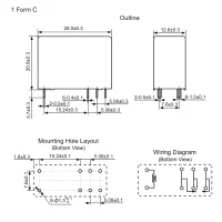 HKE HRM2-S-DC9V PCB Leistungsrelais, 9V-, 1 Wechsler, 16A/250V~